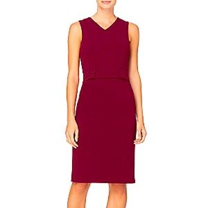 Burgundy Peplum Waist Sheath Dress Size 12